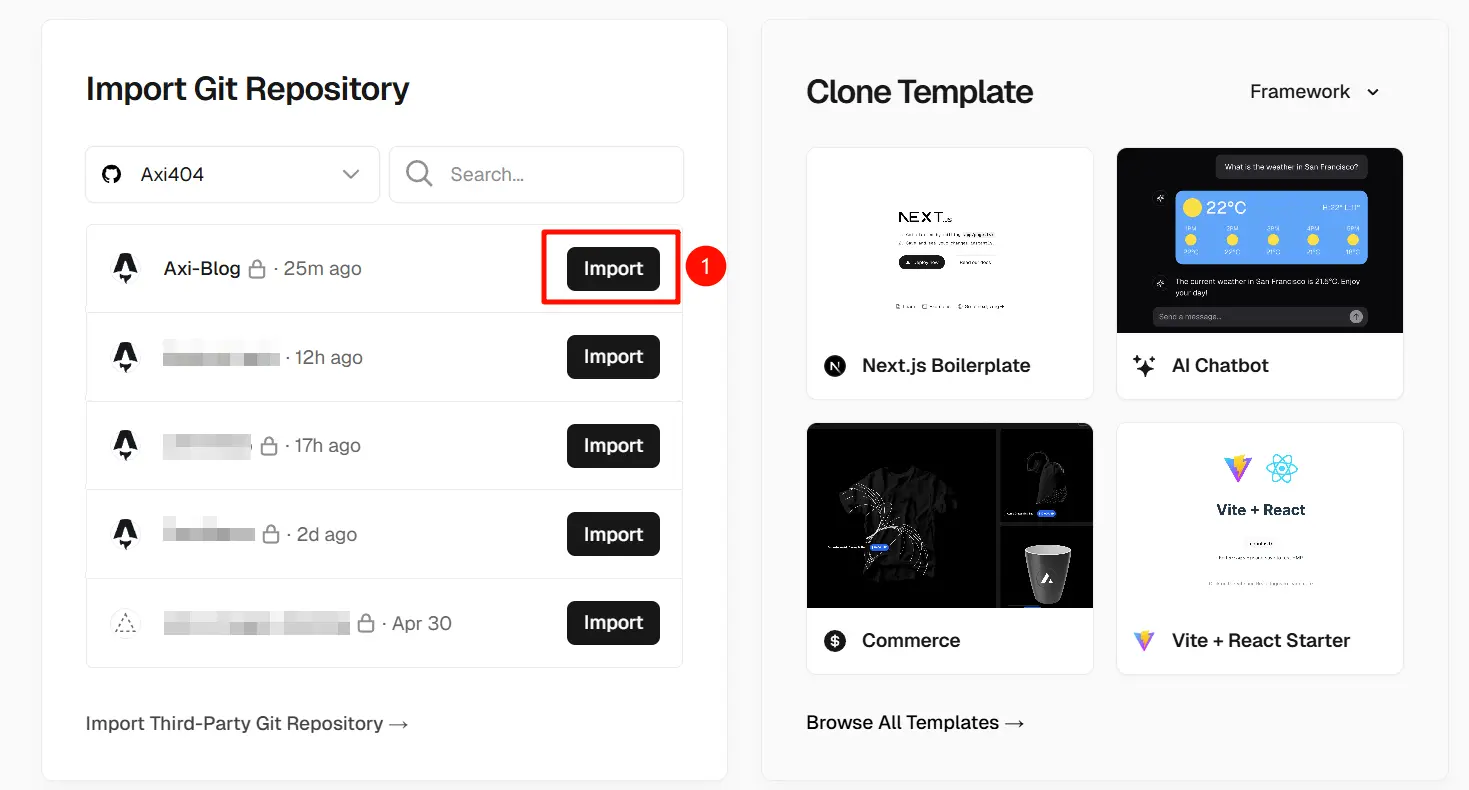 从 GitHub 导入仓库